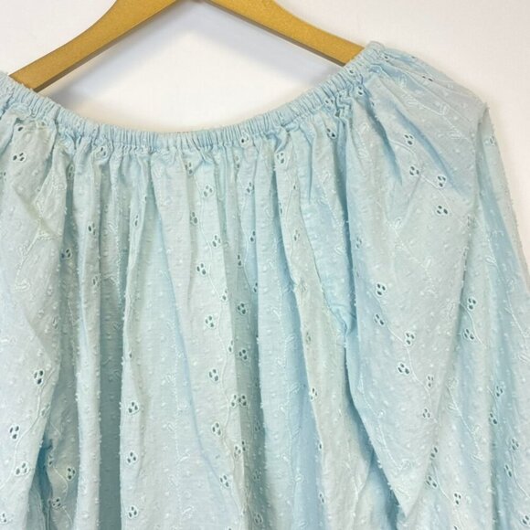 Joie Blue Eyelet Blouse - Picture 8 of 8